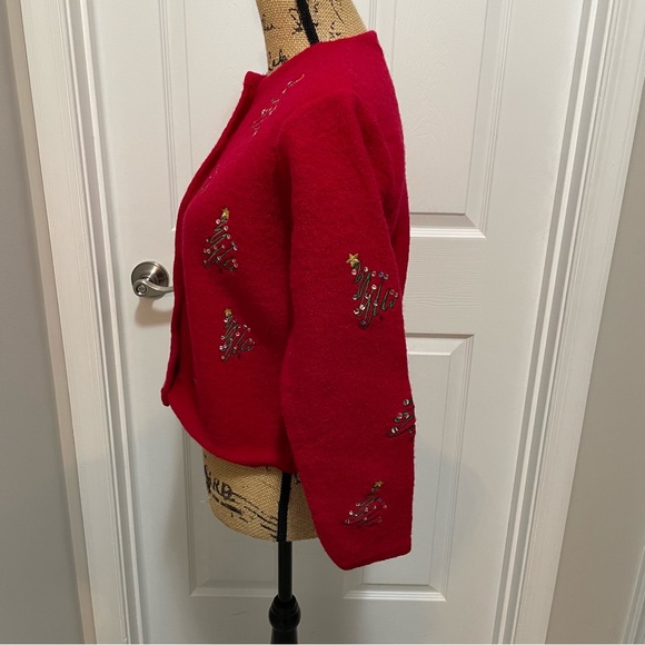 Karen Scott Wool Christmas Cardigan - Picture 5 of 13